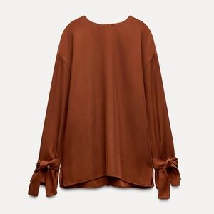 Zara Blouse With Open Back in Terracotta